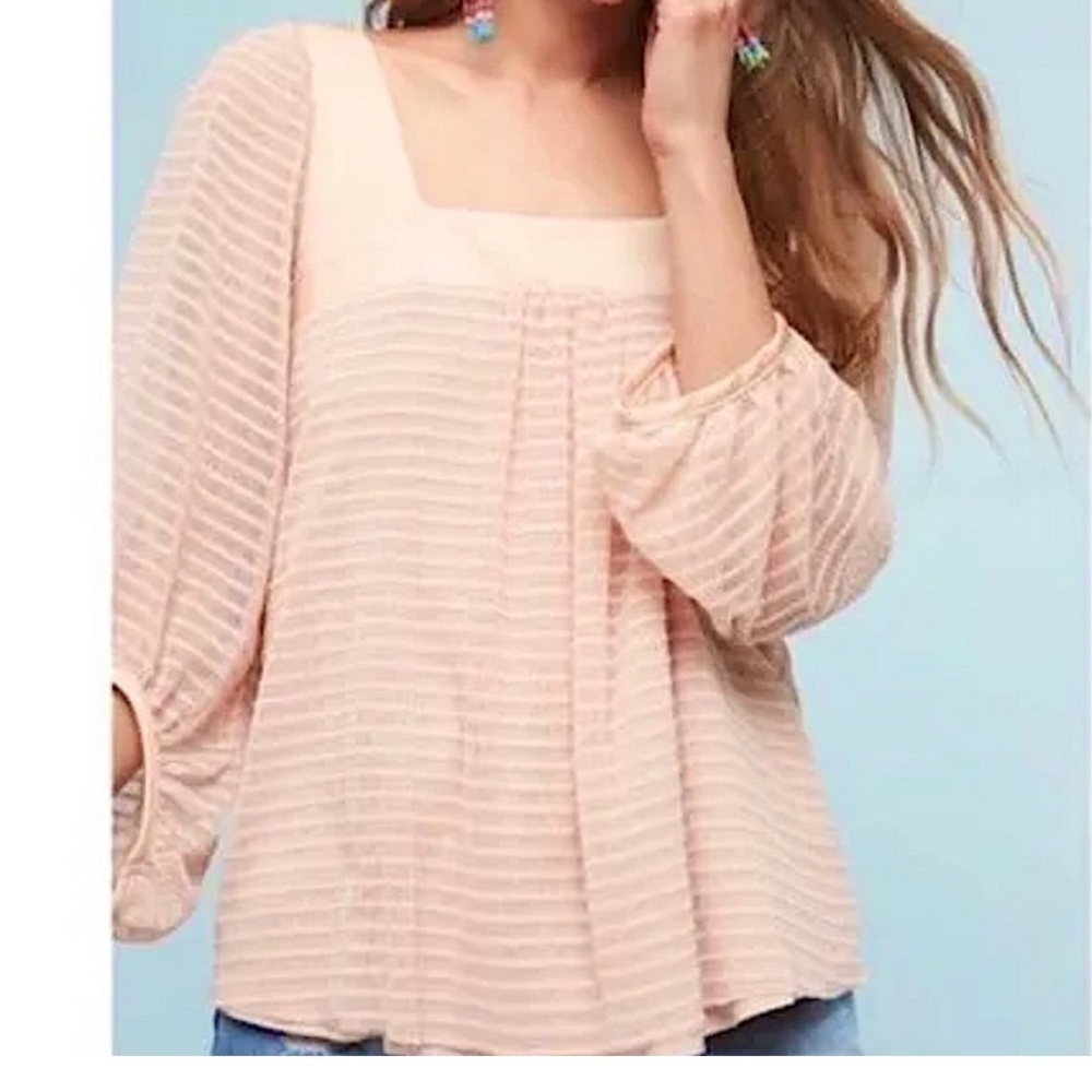 Anthropologie Meadow Rue Blush Pink Allyson Blouse